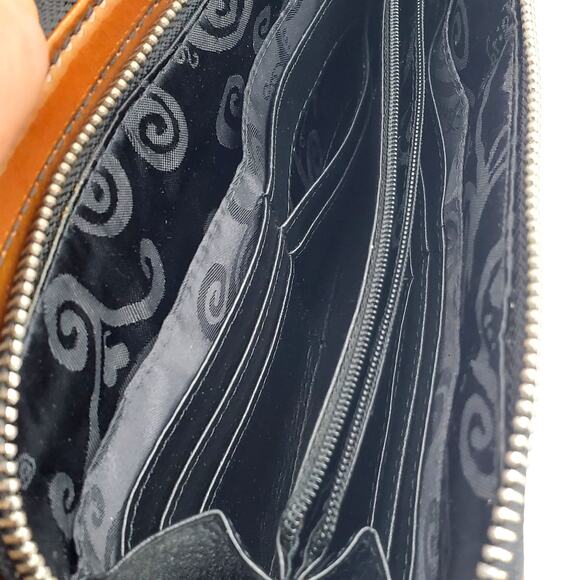 Brighton Patent Leather Crossbody Caramel Brown Handbag Wallet Shoulder Purse - Picture 4 of 13